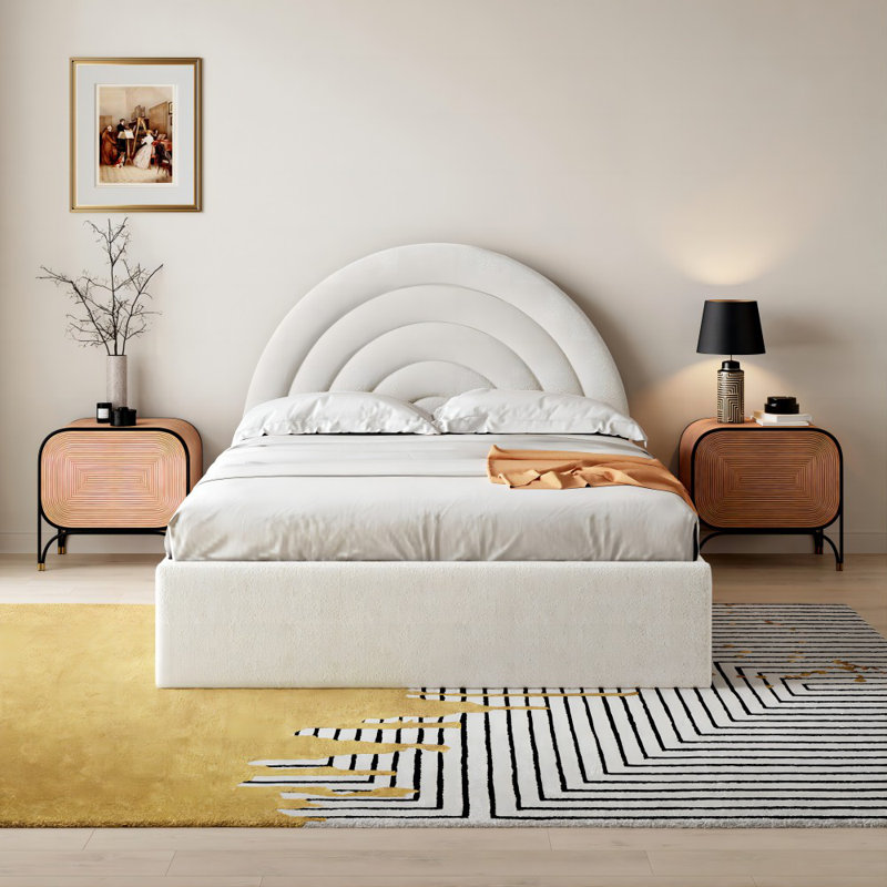 Acamas Upholstered Ottoman Storage Bed, Kingsize (5'), White