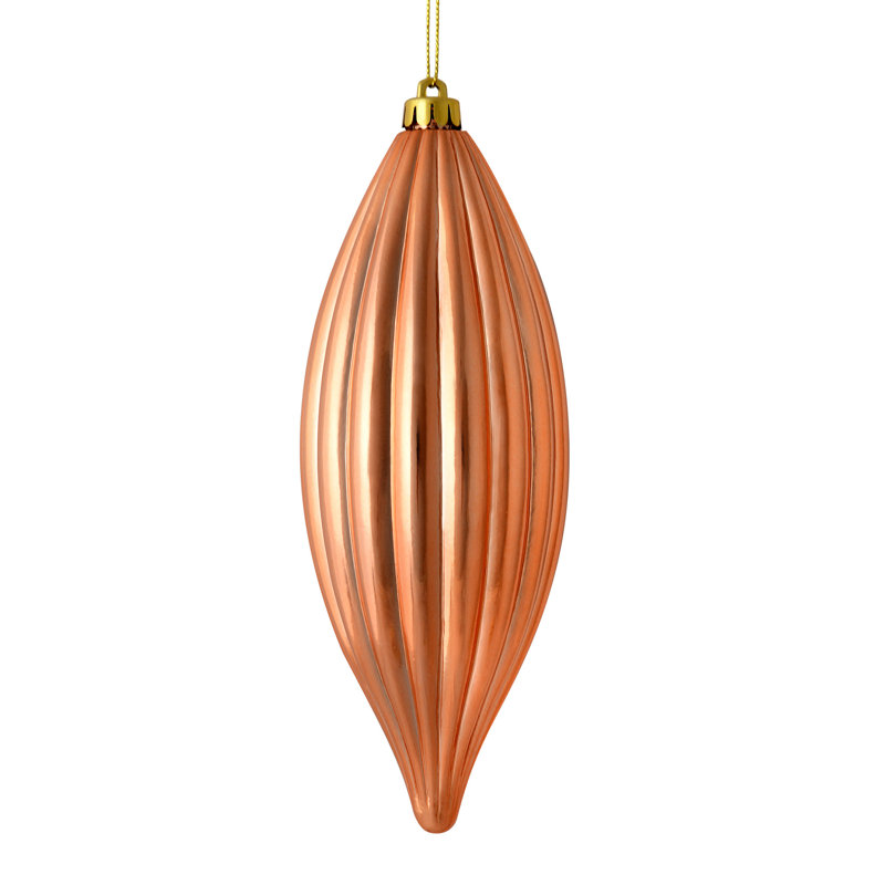 Ornement en forme de fleuron 8 po nLine, Rose doré brillant