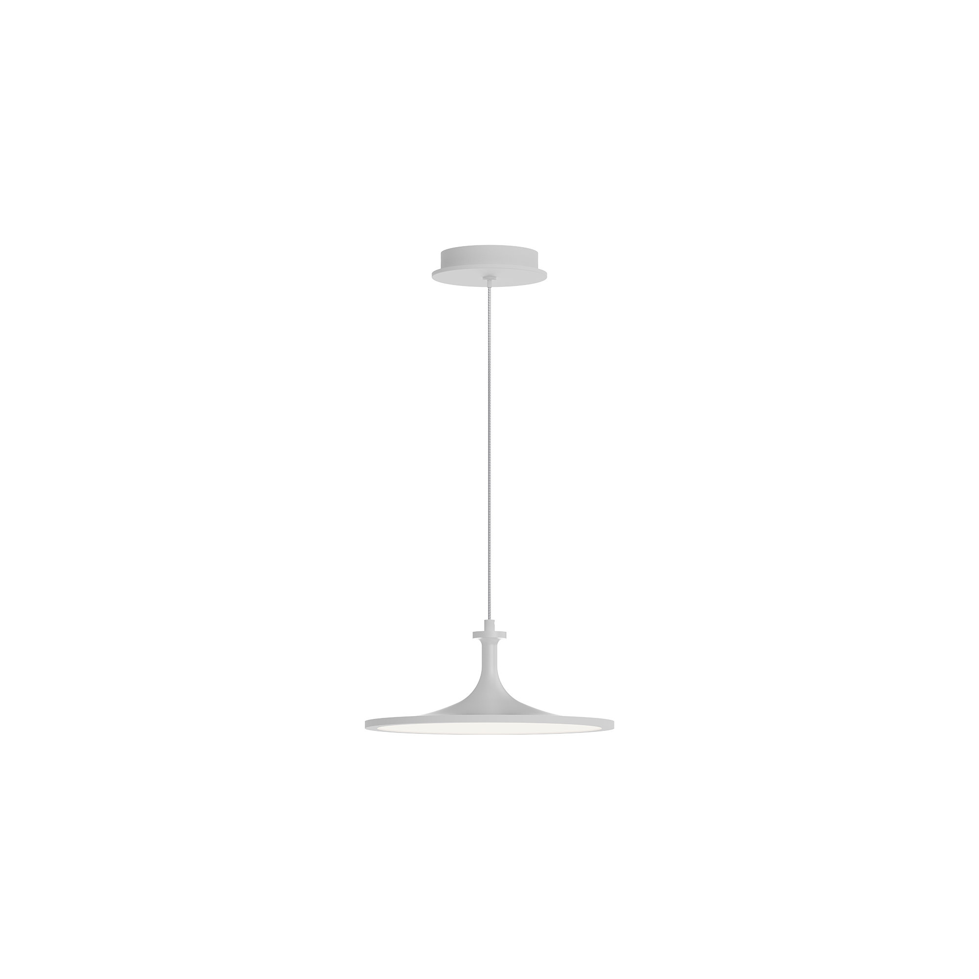 Daveney Single Light Dimmable LED Pendant, 5.25" H x 12" W x 12" D, White