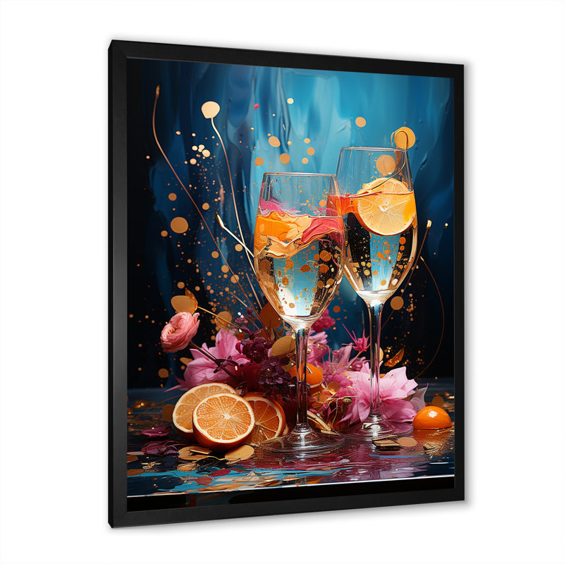 Bulles fantaisistes I - Imprimé, Cadre simple noir, H 40 po x l 30 po x P 1,5 po