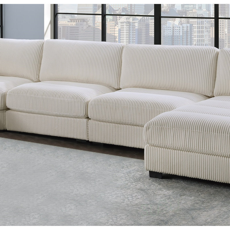 Chaise sans accoudoirs en velours côtelé 1 pièce