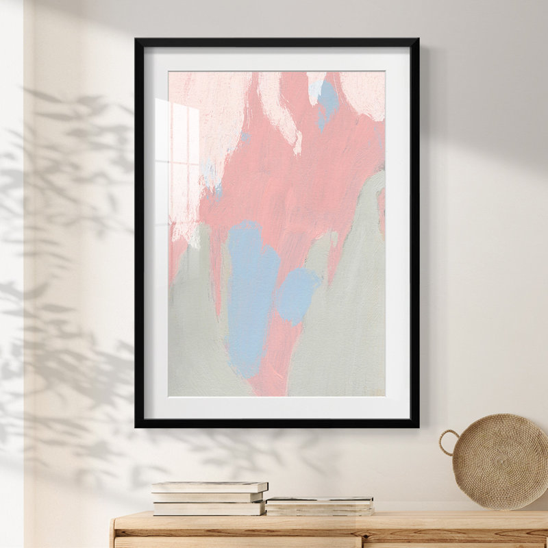 Blush Abstract III - impression encadrée, H 28,5 po x l 20,5 po, Noir