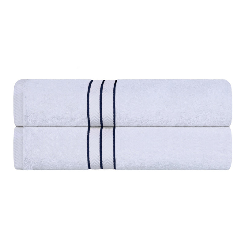 Hotel Turkish Cotton Bath Towel Set, Ultra-Plush & Luxury Weight, Navy Blue