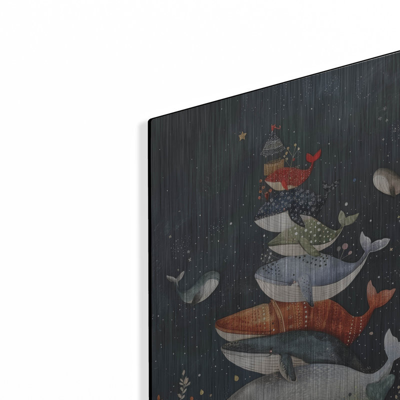  'Pile Of - Whales' by Doron David Metal Wall Art, 12" x 16", 16" H x 12" W