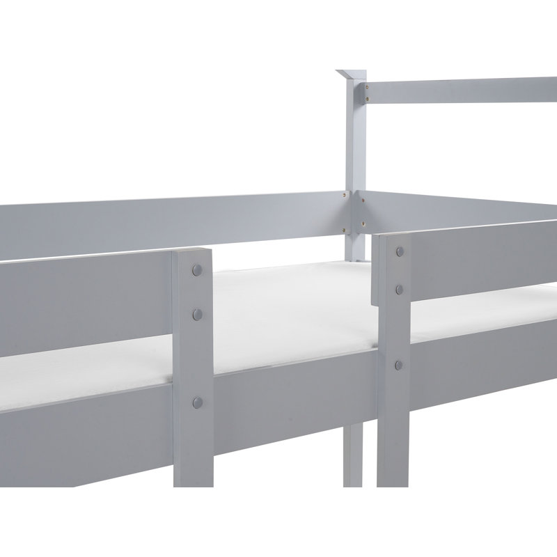 Flandria Solid Wood Bed, Grey