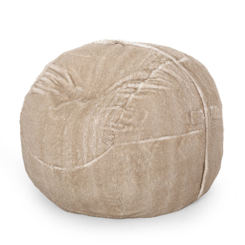 Fauteuil à billes arrondi en fausse fourrure Vida