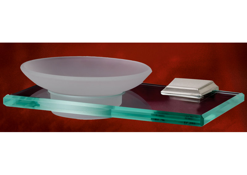 Geometric Soap Dish, Satin Nickel