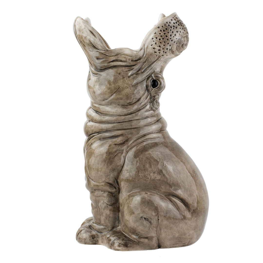 Union Rustic Vase Hungry Hippo, Dekovase, Blumenvase, Dolomit, Grau, 29 cm