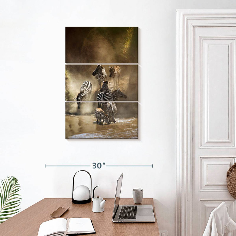 Brampt Zebra Crossing Mara River, 32" H x 20" W