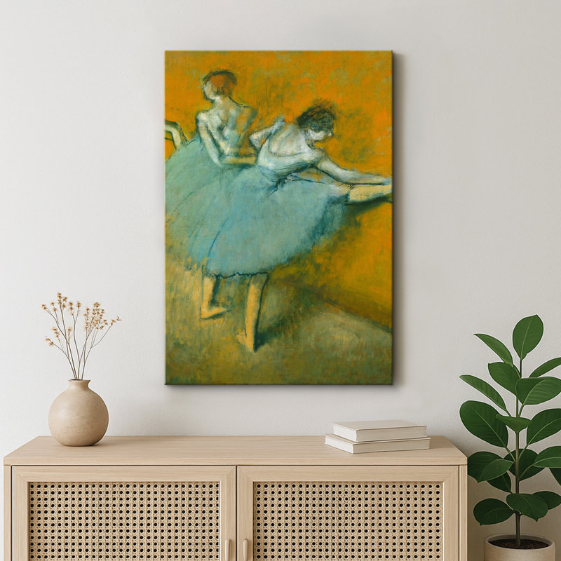 «Graceful Ballet Dancers», impression de figure impressionniste, reproduction d'art sur toile encadrée, Toile tendue