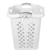 Rubbermaid Flex 'n Carry Laundry Hamper, 2.2-Bushel, White