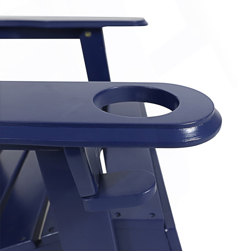 Chaise Adirondack avec conception pliante et porte-gobelets, Bleu