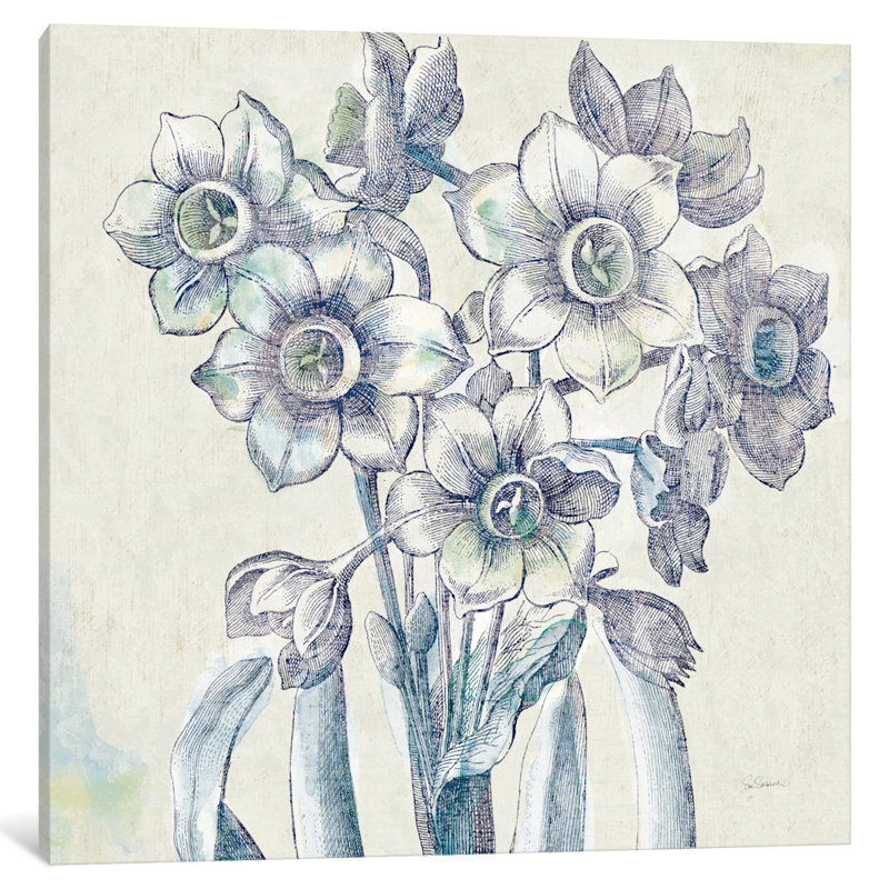 Belle fleur iv, impression sur toile tendue, H 18 po x l 18 po x P 1,5 po, Toile avec cadre noir, Pas de tapis