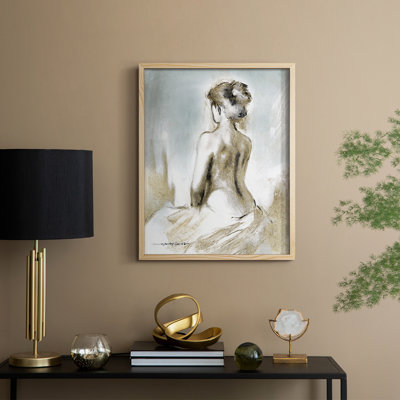Figure in Golden Light II Framed Print - Solid Wood
