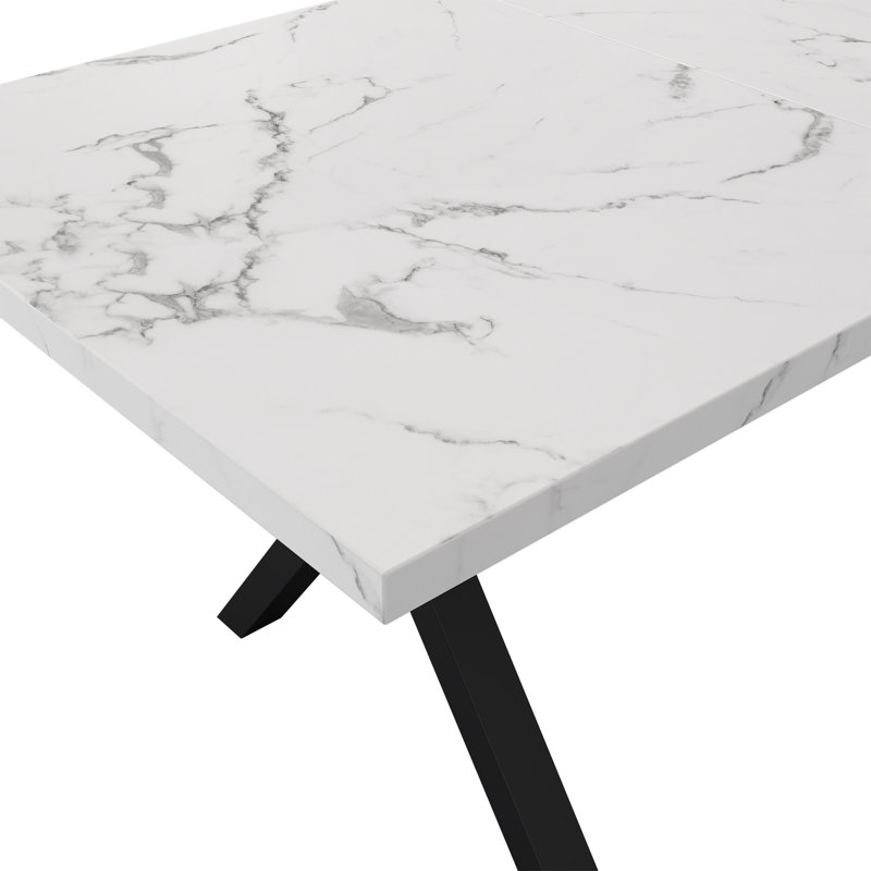 Dining Table With Cross-leg, White