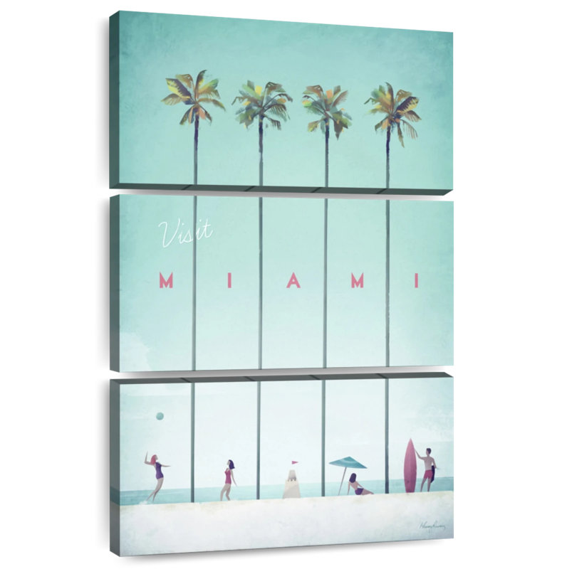 Nicci visite Miami affiche de voyage rétro, H 38 po x l 24 po