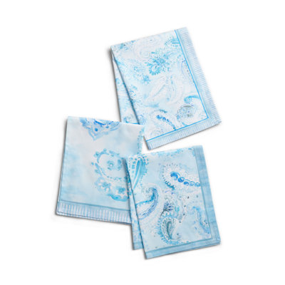 Ensemble de 3 torchons de cuisine Maison d'Hermine Paisley Blues 100 % coton - 51 x 70 cm