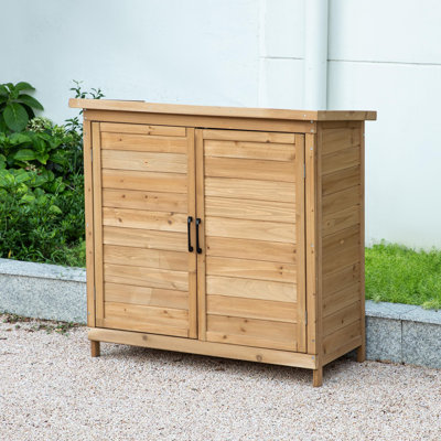 Armoire de rangement extérieure avec 2 tablettes, petite remise de jardin en bois