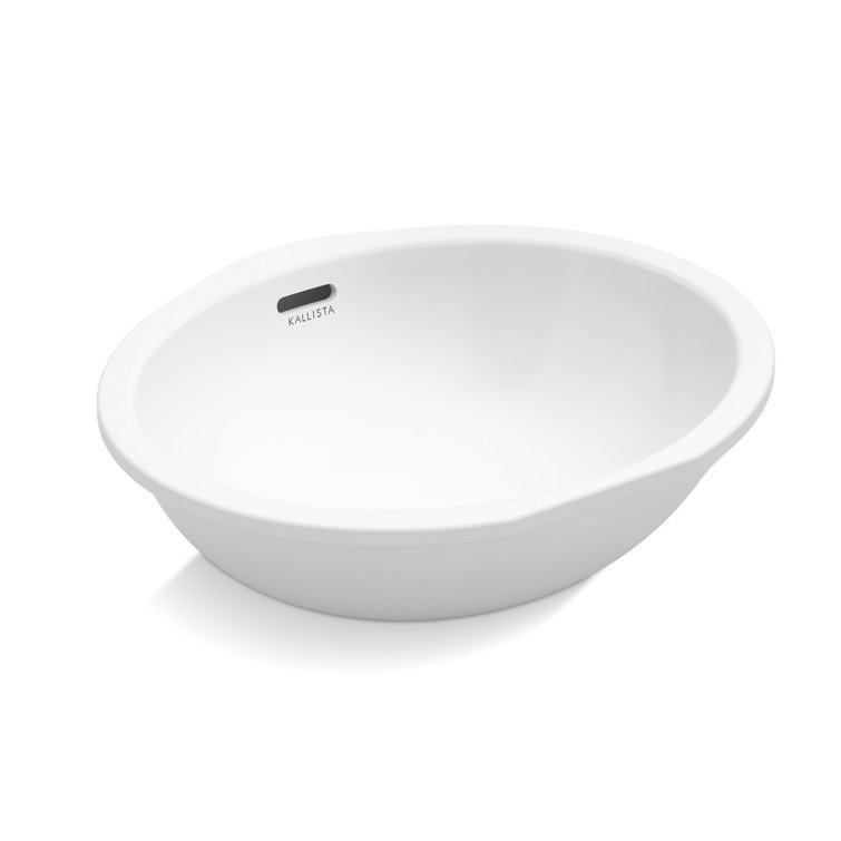 Perfect Under-Mount Basin, Soft Oval with Overflow, Glazed