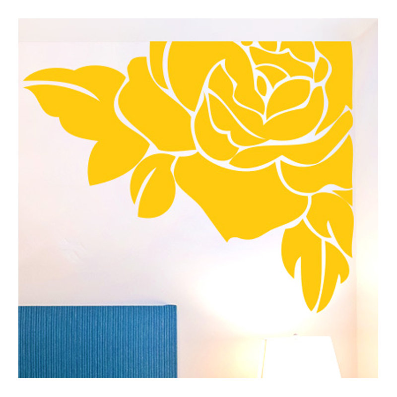 Plants & Flowers Non-Wall Damaging Wall Decal, Dark Yellow, Large