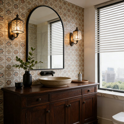Aluminum Framed Arched Wall Mirror