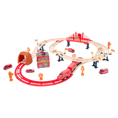 57pcs DIY Fire Rescue Train Toy Set for Kids
