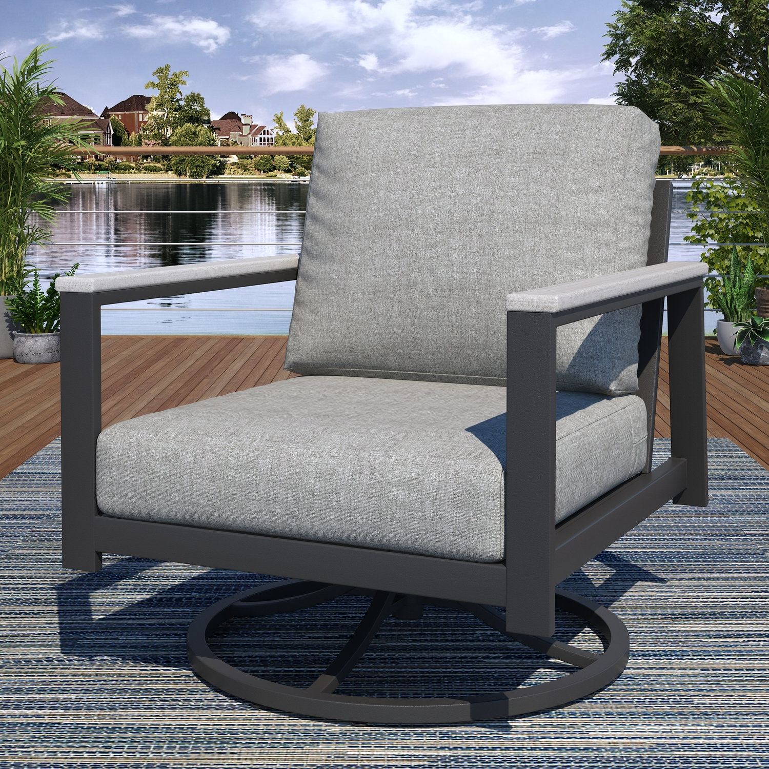 Townsend 7-Person Sunbrella® Patio Seating Group, Canvas Granite Sunbrella® Canvas