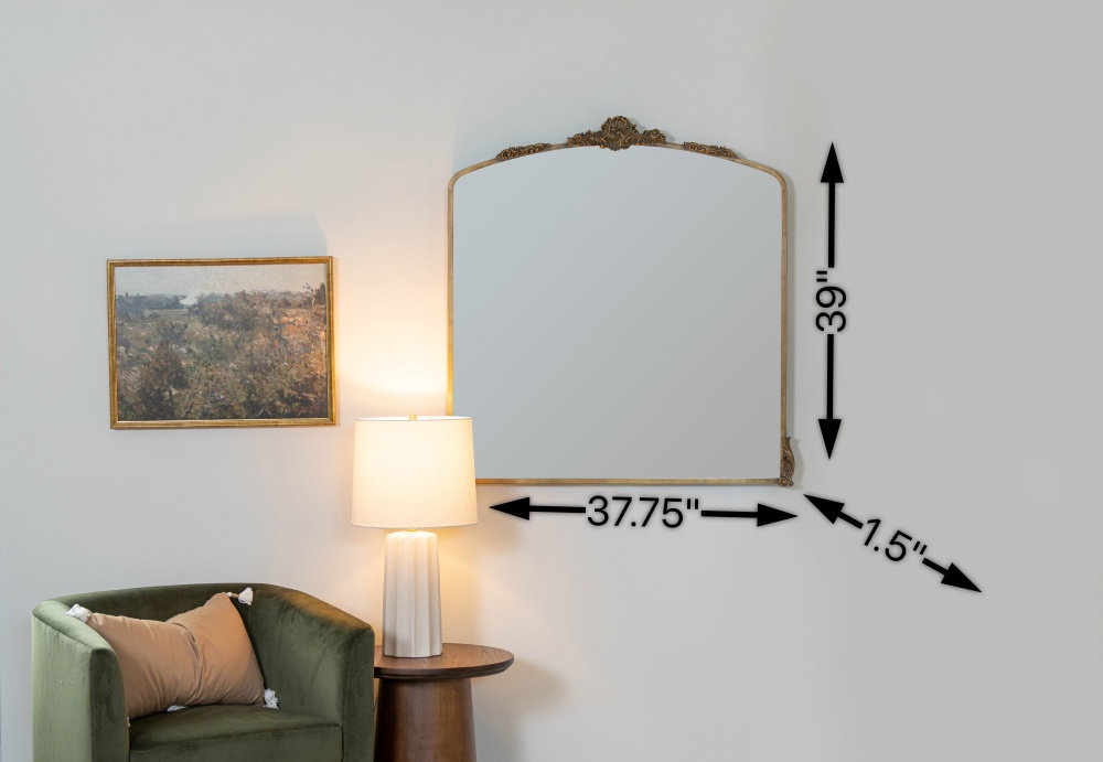 Aticus Accent Mirror, 39" x 37.75", Antique Bronze