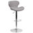 Nuttall Contemporary Vinyl Adjustable Barstool with Curved Back & Chrome Base-1713211059
