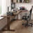 Light walnut L-Shaped Solid Wood desks-107510416-107510421