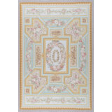 Hand-Knotted High-Quality Blue and Beige Area Rug