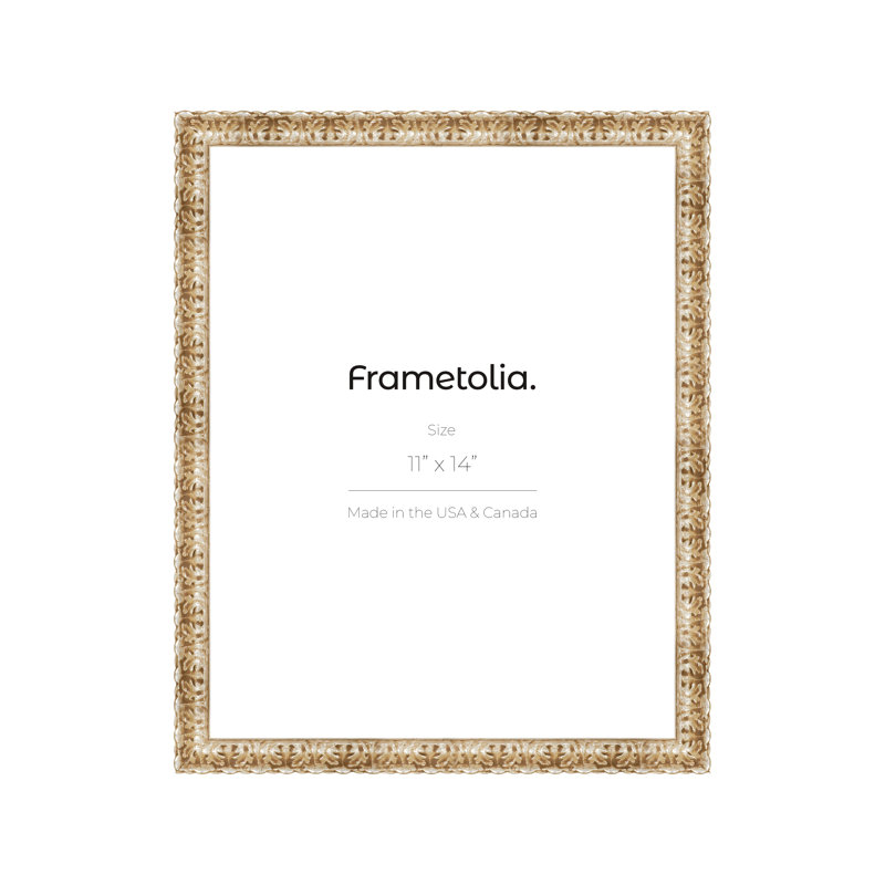 Frametolia Golden Age Vintage Wall Frame - 1-1/2" Width - No Mat, 11" x 14", Silver