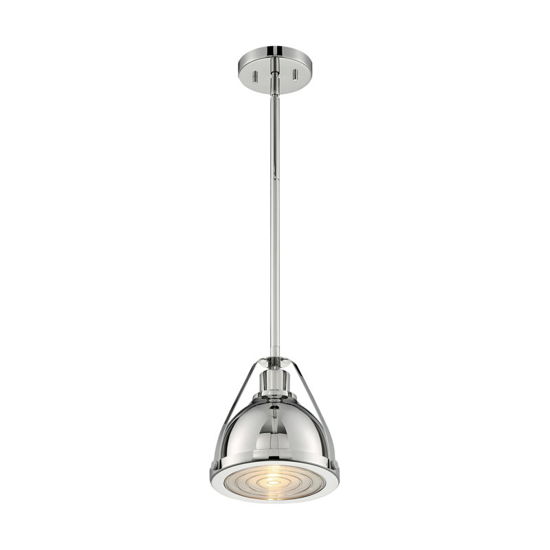 Ebru 1-Light Unique Dome Pendant, H 9,13 po x l 8,75 x P 8,75, Nickel poli