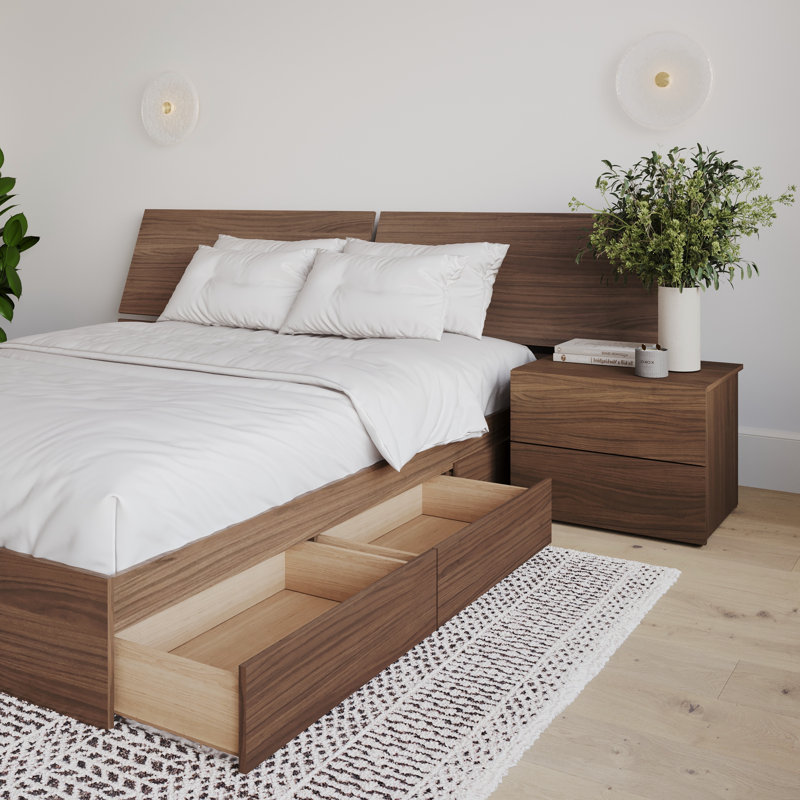 Kirkham 2-Piece Reversible Storage Bedroom Set, Brown