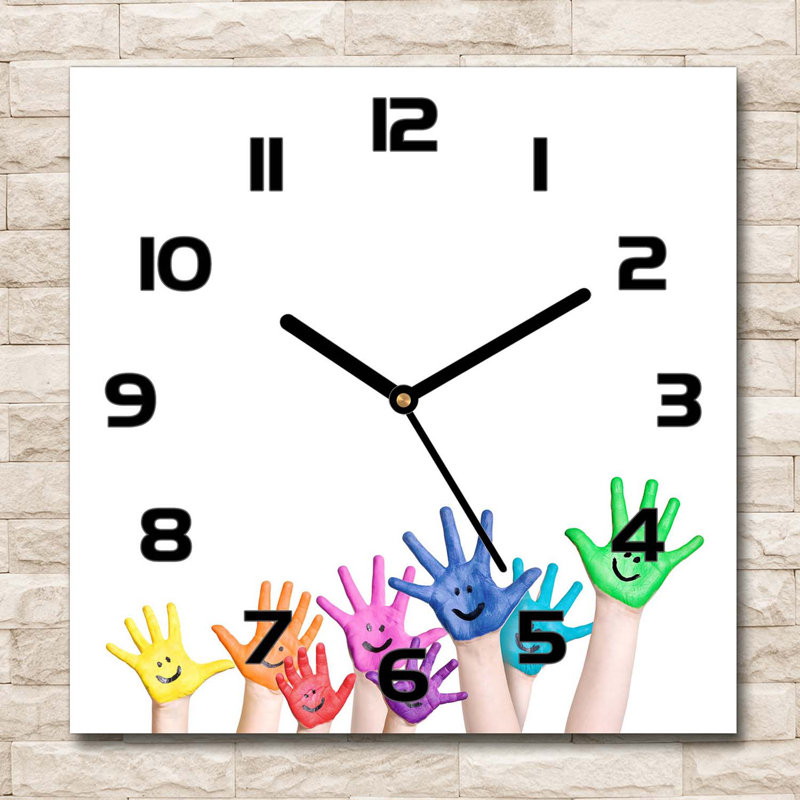 Glass Wall Clock, Blue/Purple/Black