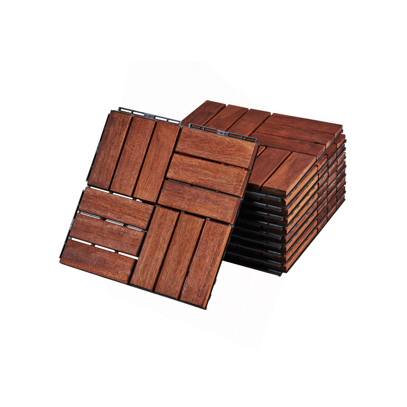 Carreaux de terrasse en bois d'acacia, Brun