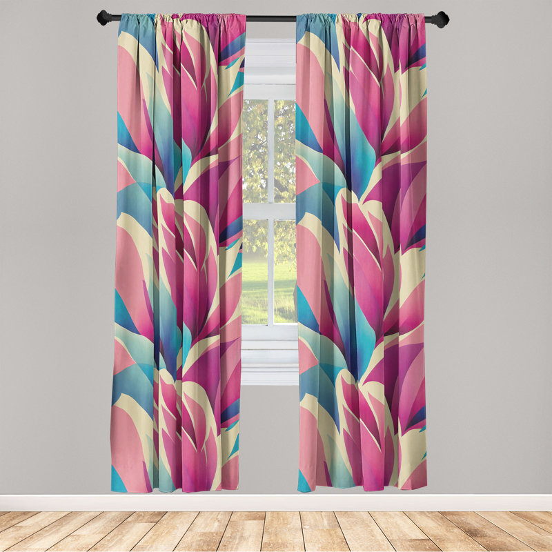 Zamiel Semi Sheer Curtain Pair, 56" W x 63" H