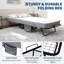 Lit pliant avec matelas, lit pliant portatif avec matelas en mousse à mémoire de forme de 4 po, lit d'invité pliable avec structure en métal