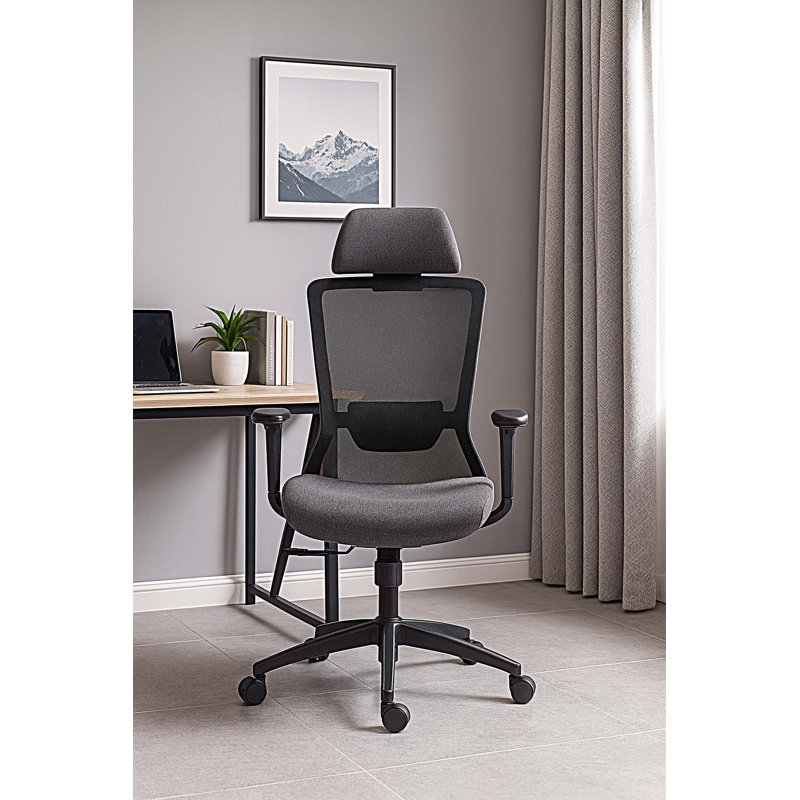 Chaise de bureau en filet à haut dossier, Black, Black