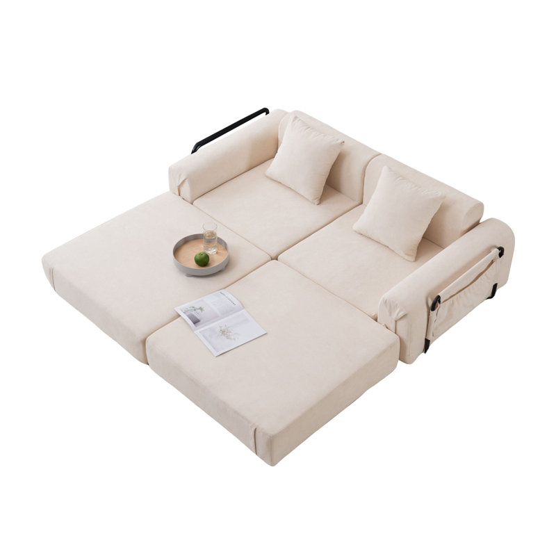 Lit convertible pliable Boneless et canapé-lit modulaire moderne, Beige