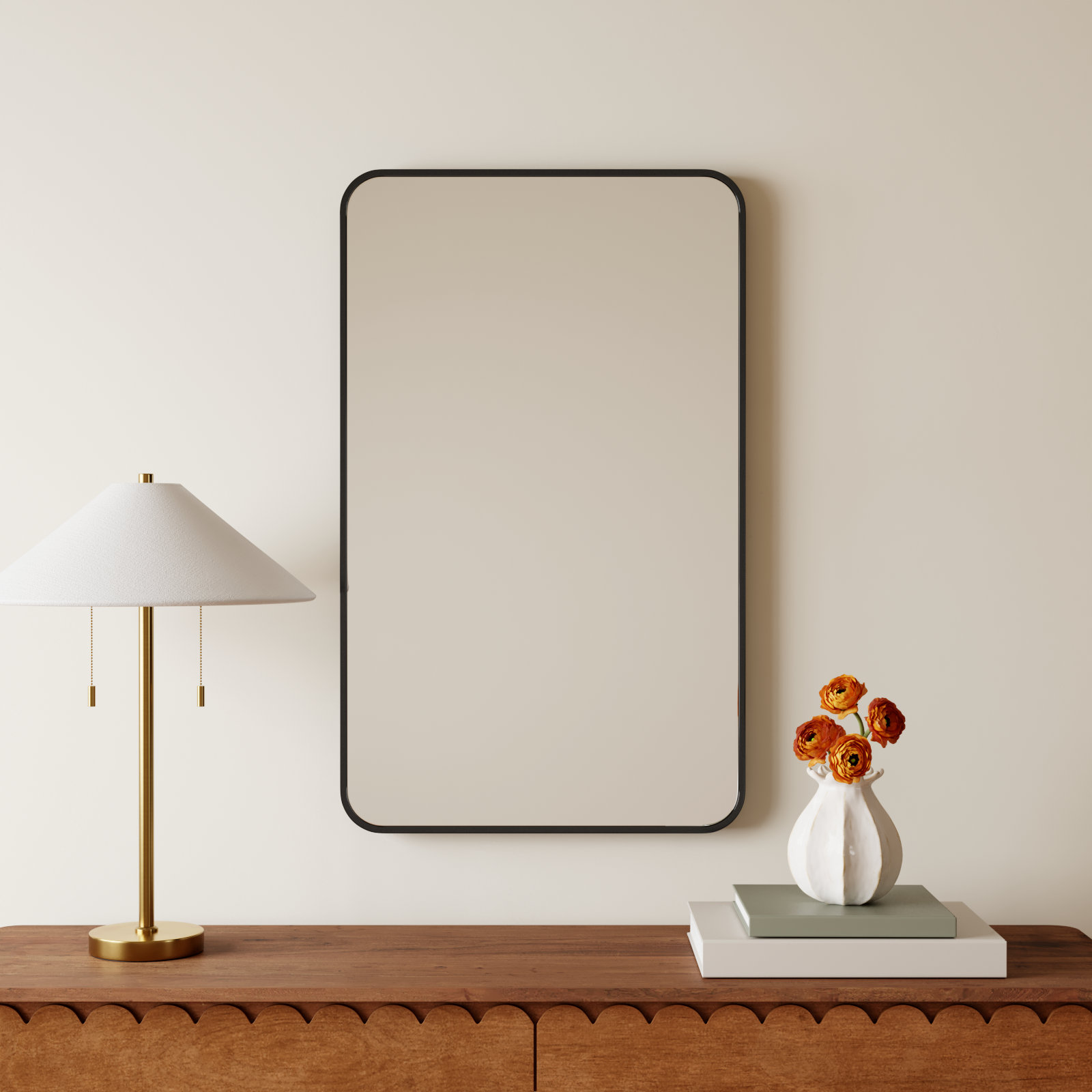 Sabine Accent Mirror, Black, 36'' H x 22'' W