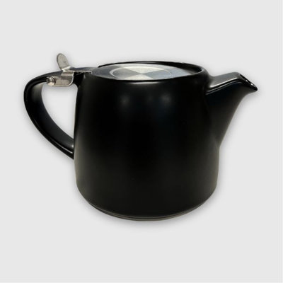 Théière en céramique 17 onces avec infuseur en acier inoxydable, noir
