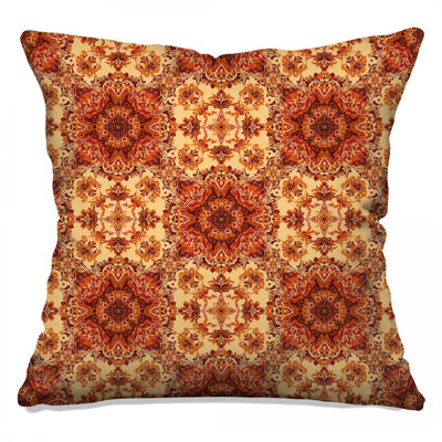 Ornate Floral Mandala Double Sided Throw Pillows