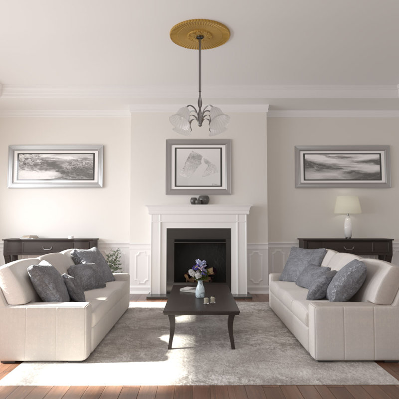 Médaillon de plafond Endurathane Attica, diamètre extérieur 39 1/2 po x P 2 1/2 po (convient aux auvents jusqu'à 3 3/4 po), finition dorée pharaons peinte à la main