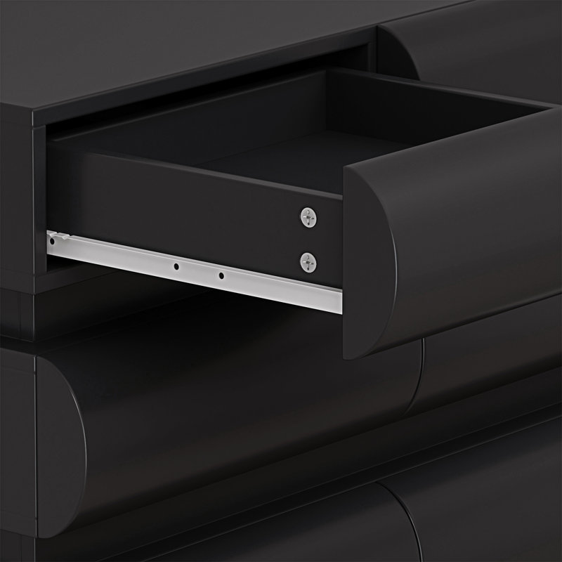 Commode 8 tiroirs pour chambre à coucher, Noir