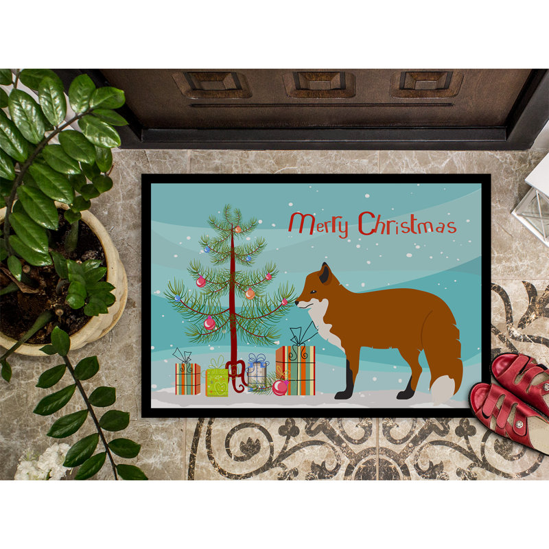 Travis Non-Slip Christmas Outdoor Doormat, 0.25" H x 27" W x 18" D