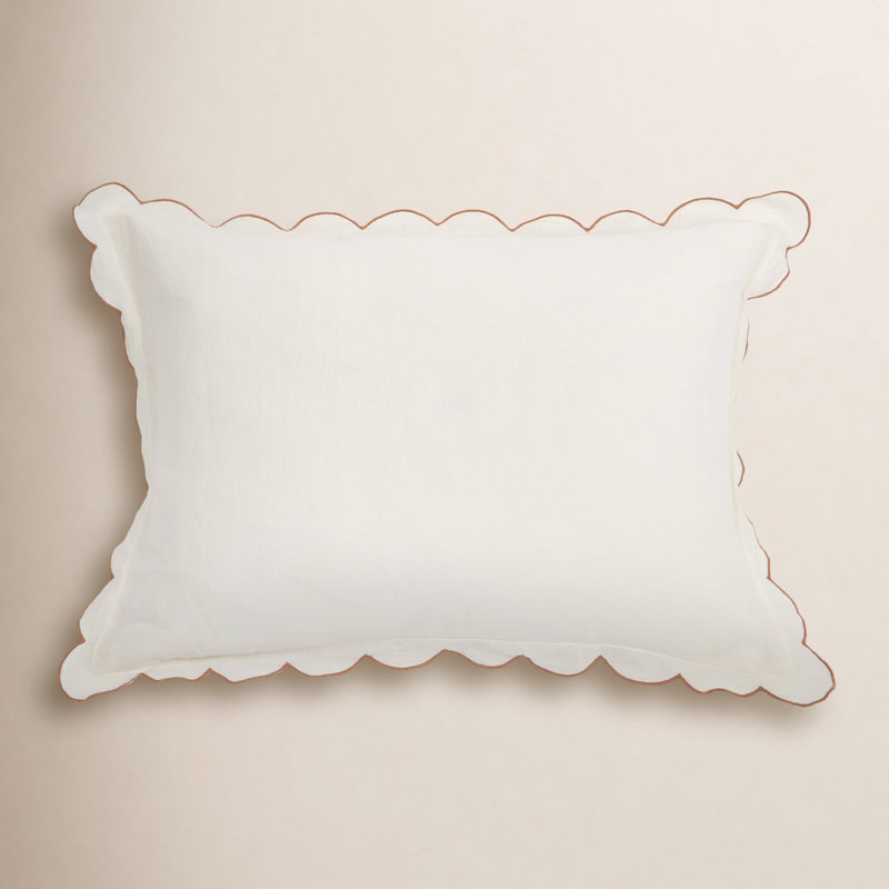 Kelly Linen Sham, Cream/Terra Cotta, King