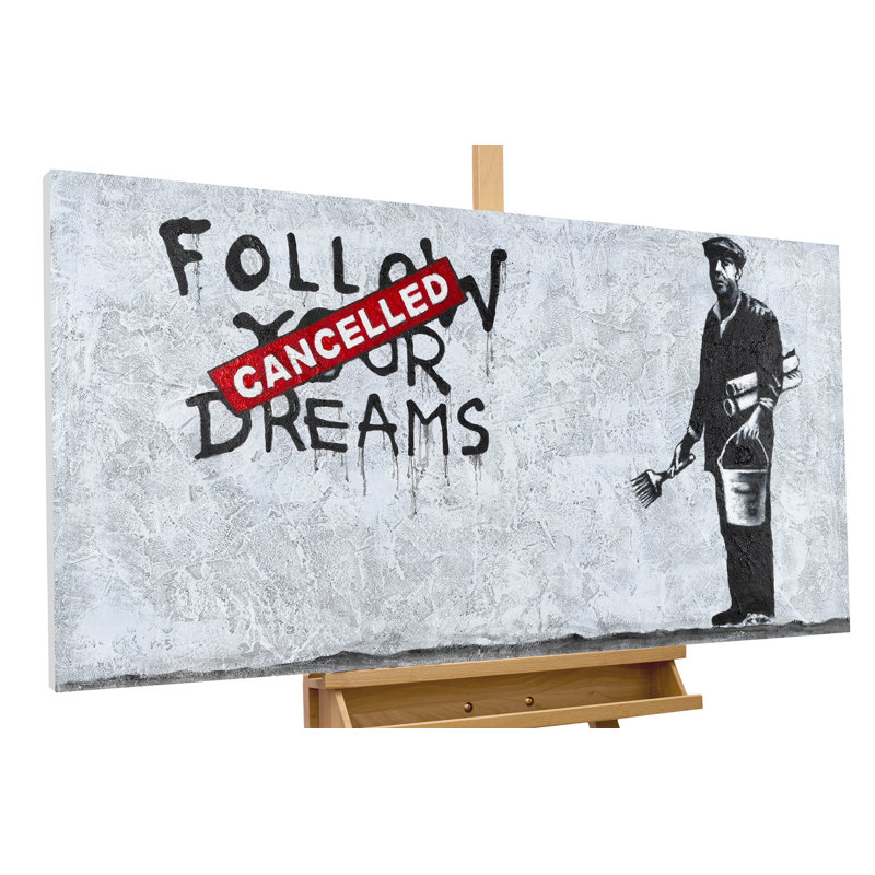 Banksy's Optimist Hand -Painted Acrylic Painting