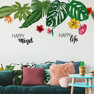 Adhésif décoratif fleurs tropicales