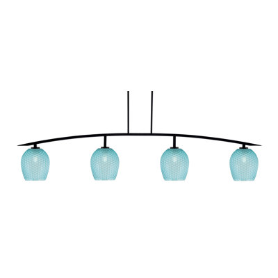 Kurve 4 Light Bar Shown In Matte Black Finish With 7.5" Textured Glass